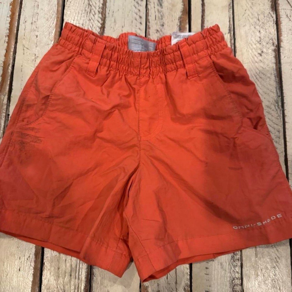 Columbia Kids Omni-Shade Orange Hiking Shorts Size XXS 4/5 Elastic Waist Mesh